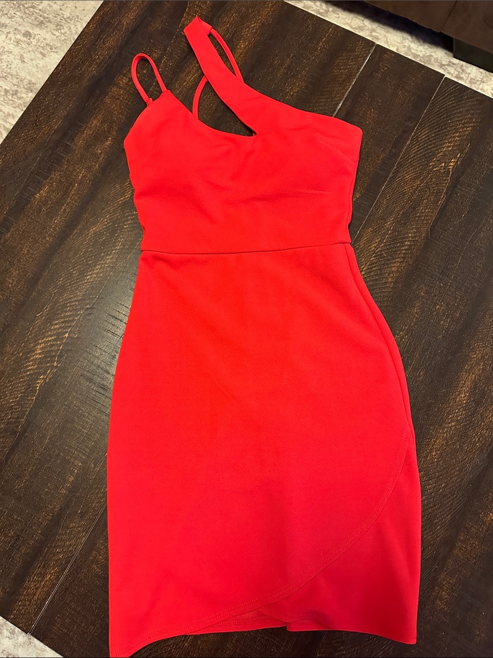 B Darlin Red One-Shoulder Bodycon Dress